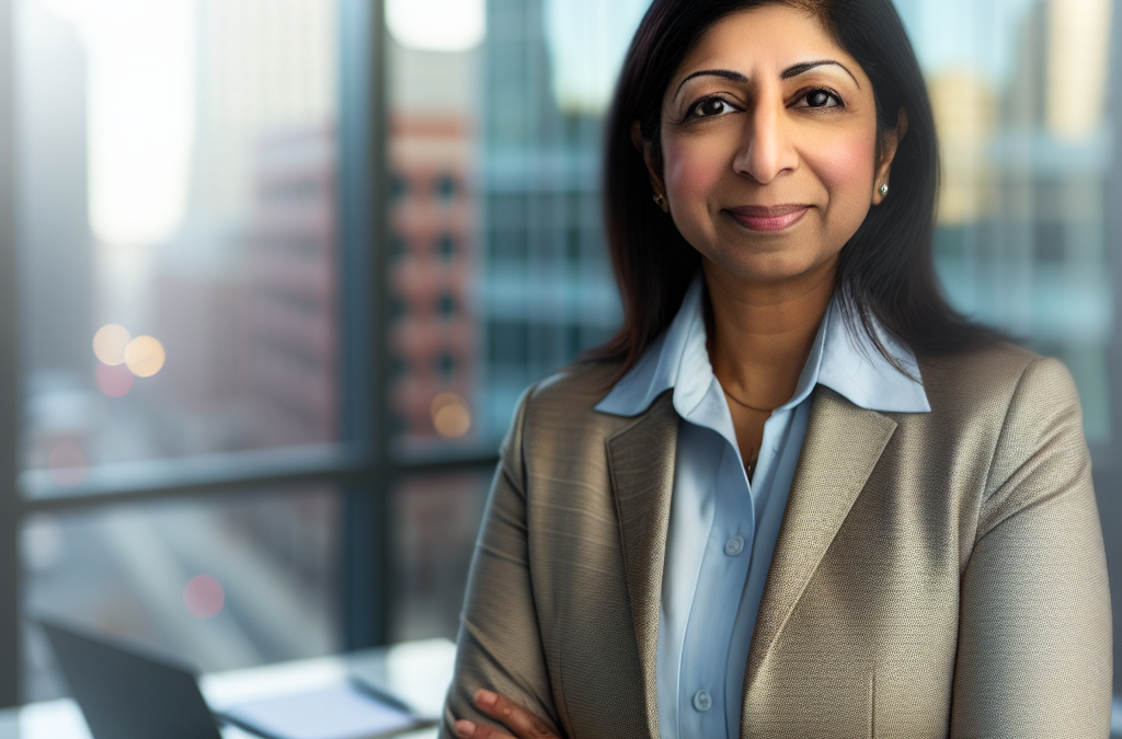 Entrepreneur in a modern New Jersey office reflecting on education and scholarship opportunities