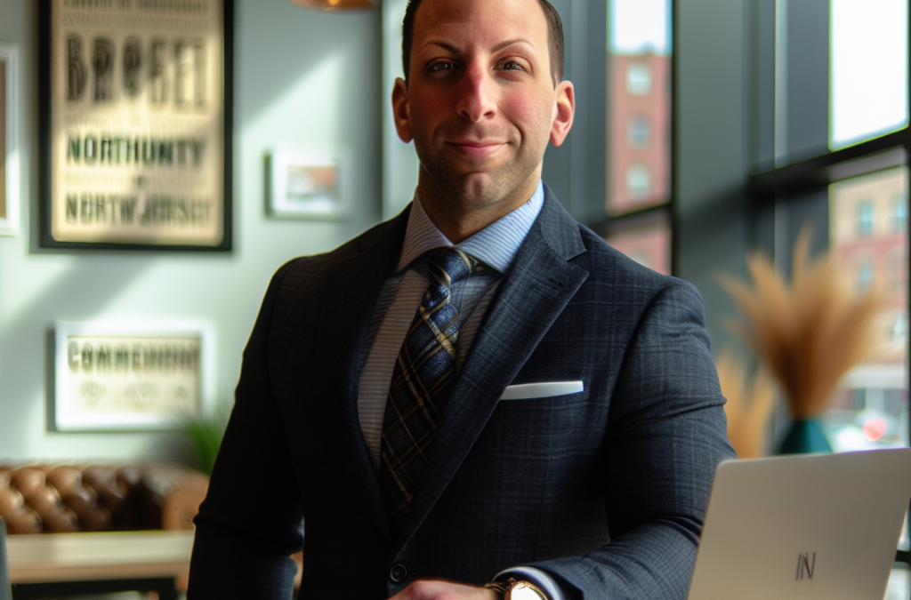 Entrepreneur in a modern office setting representing leadership in education and scholarship support in New Jersey